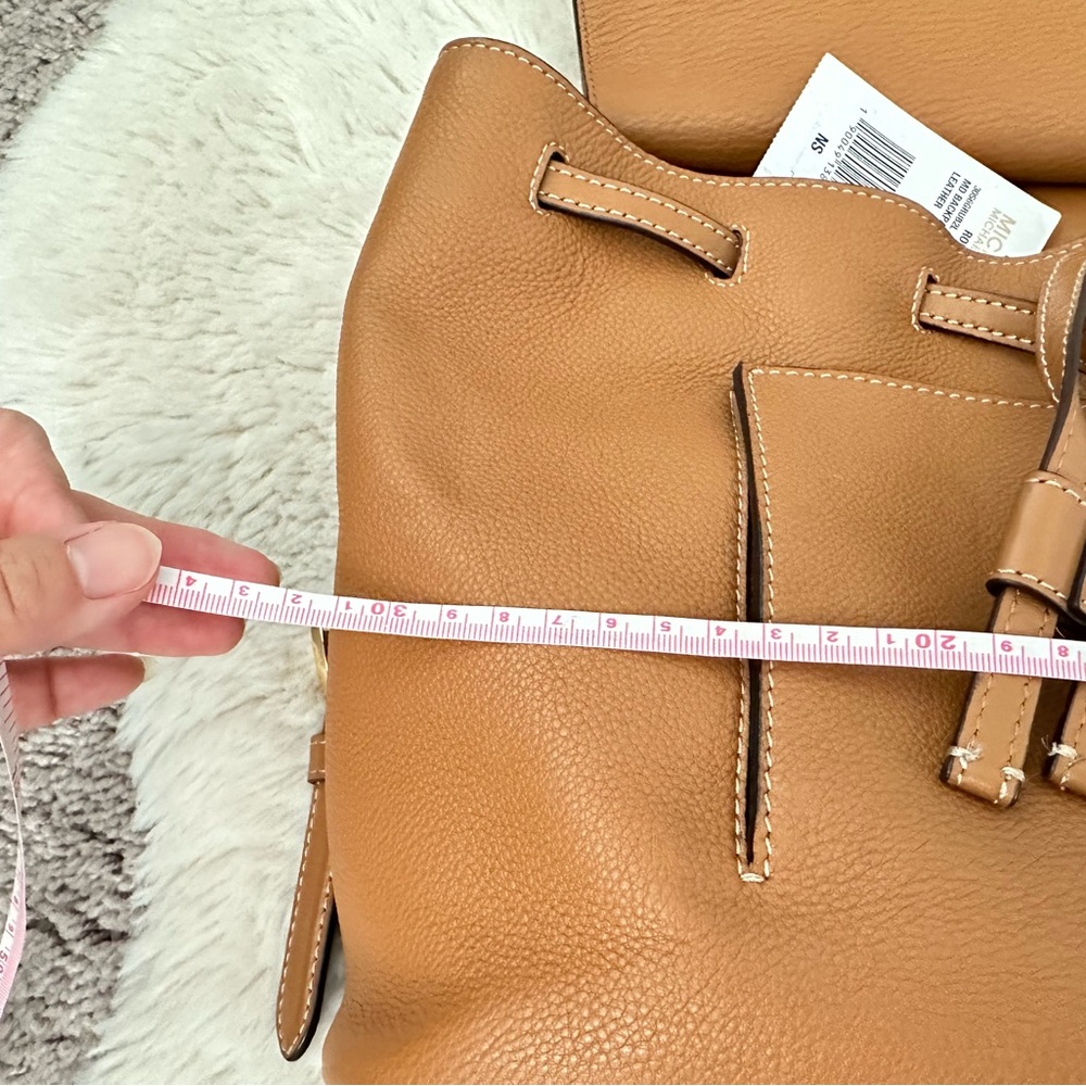 Like New Michael Kors Romy Acorn/Brown Pebbled Leather Backpack with Dust Bag - Picture 11 of 14